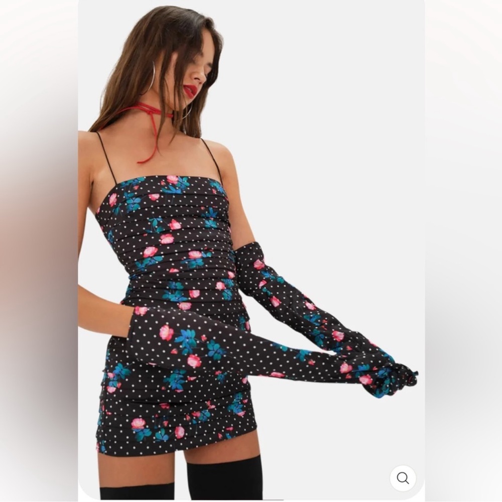 NWT FL&L POSEY MINI BLACK DRESS WITH GLOVES